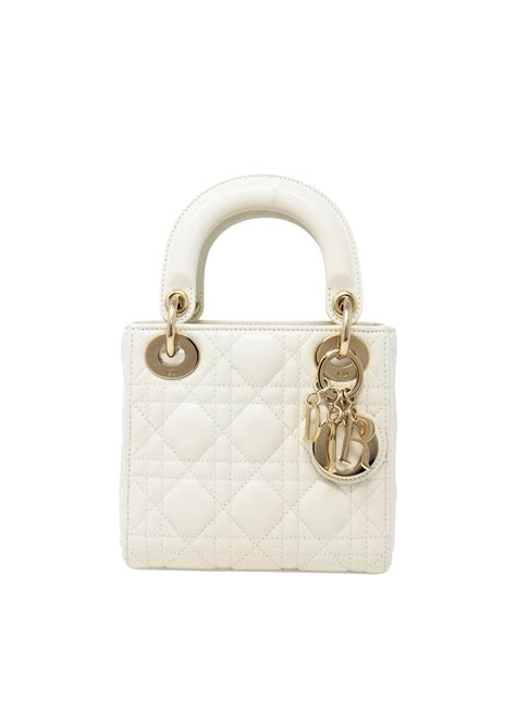 mini lady Dior bag white